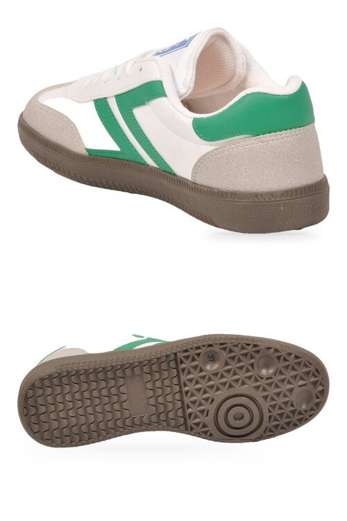 Beyaz-Yeşil Bağcıklı Hafif Rahat Unisex Yürüyüş ve Spor Ayakkabı Sneaker 234750