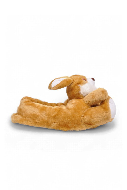 Sıcak Tutan Ayıcık Desenli Camel Unisex Ev Terliği Panduf  H025.Z.0000