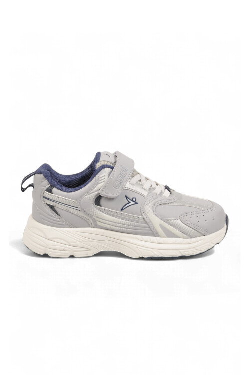 Cırt Banlı Kalın Tabanlı Gri Erkek Çocuk Yürüyüş ve Spor Ayakkabı Sneaker Terra 26K