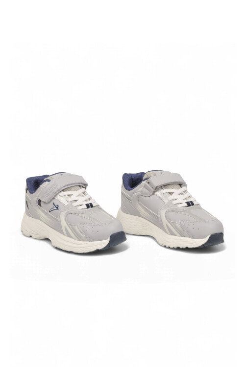 Cırt Banlı Kalın Tabanlı Gri Erkek Çocuk Yürüyüş ve Spor Ayakkabı Sneaker Terra 26K