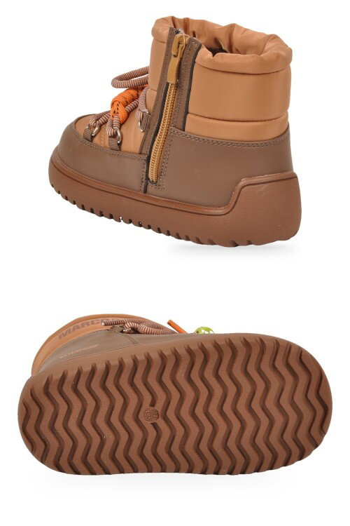 Sıcak Tutan Su Geçirmez Aksesuar Bağcıklı Haki Unisex Çocuk Bot Phita P