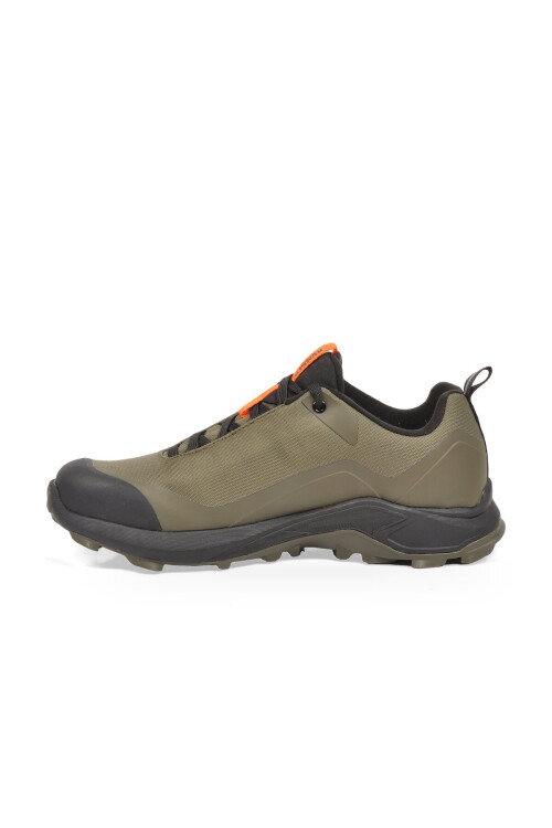 Haki-Siyah Kaymaz Tabanlı Su Geçirmez Bağcıklı Erkek Outdoor Ayakkabı 110396A-3