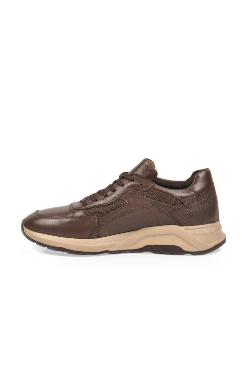 Kahve Hakiki Deri Bağcıklı Erkek Casual Sneaker Ayakkabı 272580