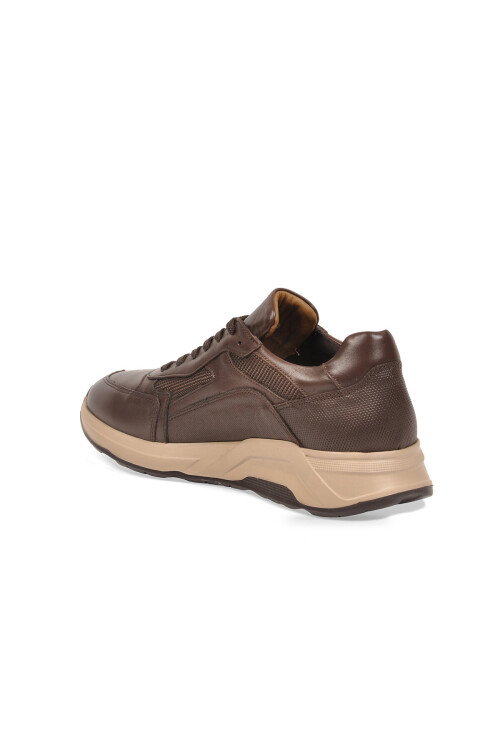Kahve Hakiki Deri Bağcıklı Erkek Casual Sneaker Ayakkabı 272580