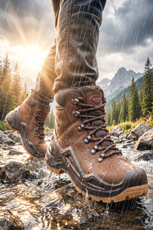 Kahve Nubuk Hakiki Deri Bağcıklı Kaymaz Tabanlı Su Geçirmez Erkek Outdoor Bot M3104