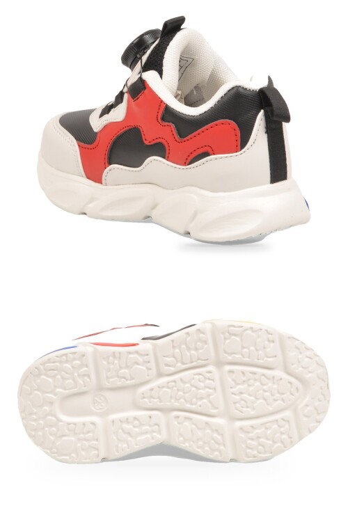 Kırmızı Akıllı Bağcıklı Işıklı Bebek Spor Ayakkabı Sneaker Elliot Cilt