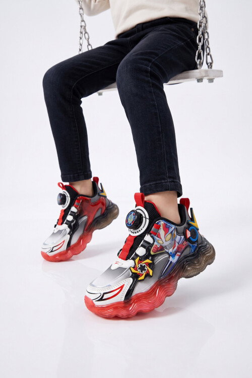 Akıllı Bağcıklı Hafif Rahat Tabanlı Kırmızı Unisex Çocuk Spor Ayakkabı Sneaker Kalen P