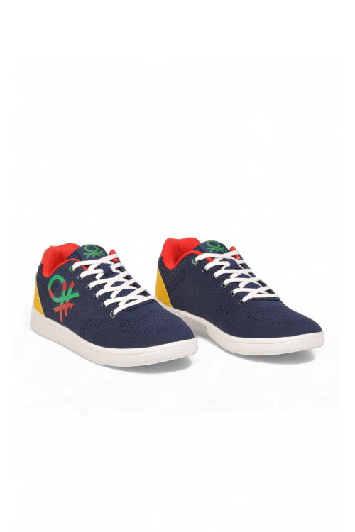 Fileli Bağcıklı Hafif Rahat Tabanlı Lacivert Erkek Koşu ve Yürüyüş Ayakkabı Sneaker BNI-10296