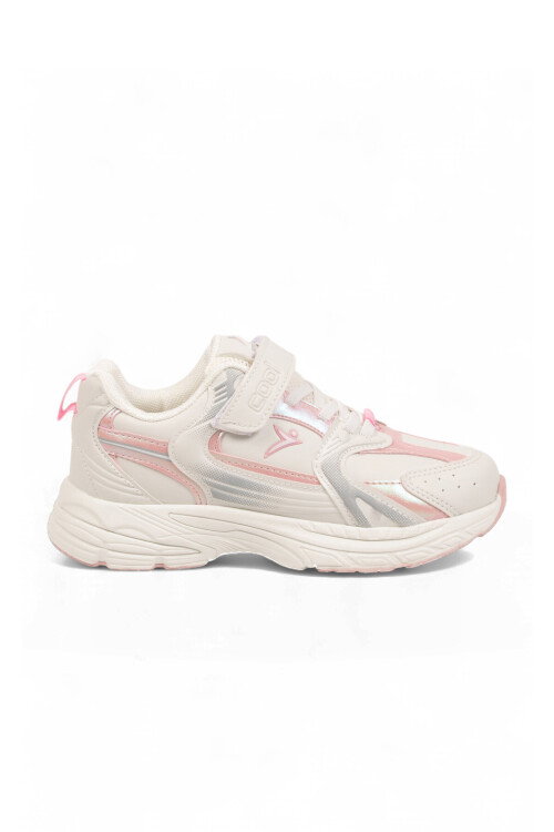 Cırt Banlı Kalın Tabanlı Pudra Kız Çocuk Yürüyüş ve Spor Ayakkabı Sneaker Terra 26K