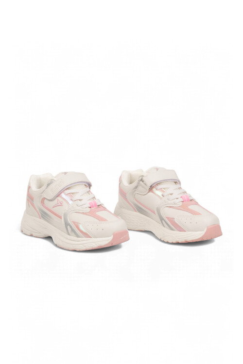Cırt Banlı Kalın Tabanlı Pudra Kız Çocuk Yürüyüş ve Spor Ayakkabı Sneaker Terra 26K