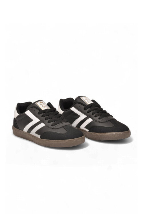 Siyah-Beyaz Bağcıklı Hafif Rahat Unisex Yürüyüş ve Spor Ayakkabı Sneaker 234750