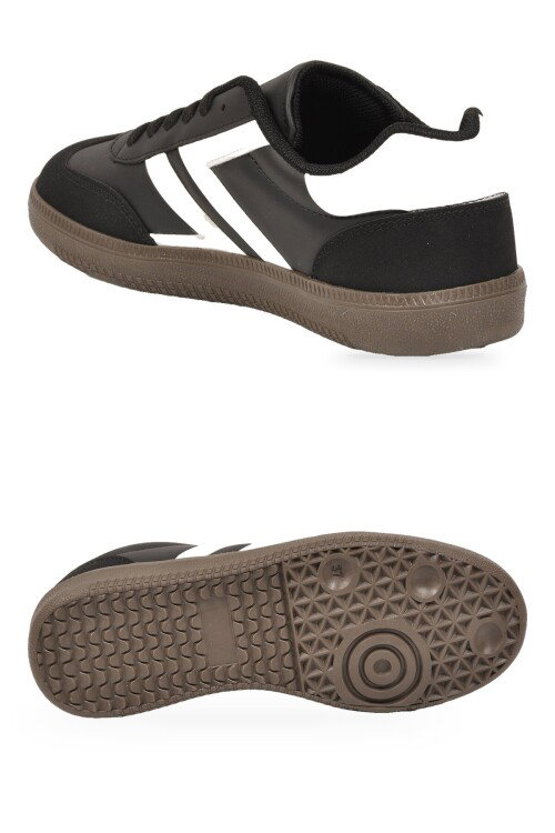 Siyah-Beyaz Bağcıklı Hafif Rahat Unisex Yürüyüş ve Spor Ayakkabı Sneaker 234750