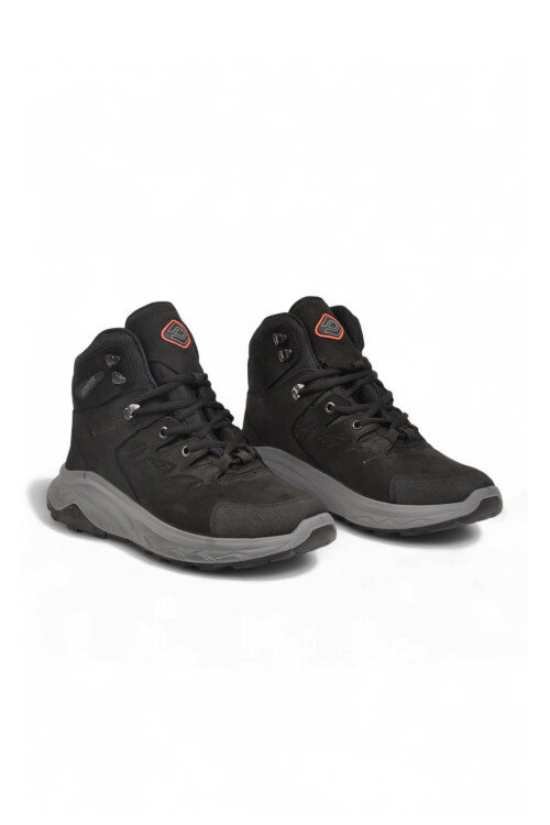 Siyah-Gri Nubuk Su Geçirmez Kaymaz Tabanlı Erkek Outdoor Trekking Bot M2041