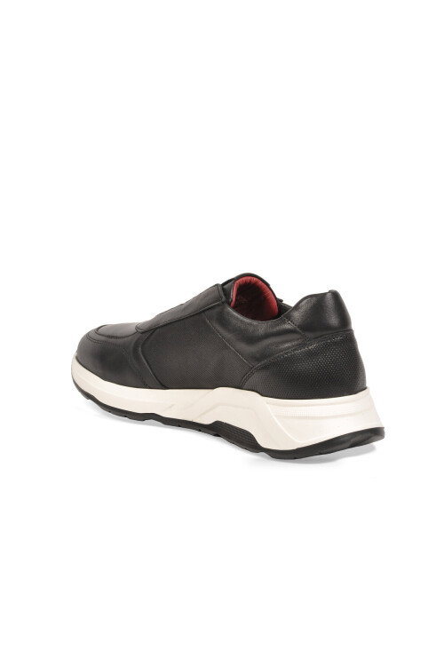 Siyah Hakiki Deri Lastikli Erkek Casual Ayakkabı Sneaker 272573