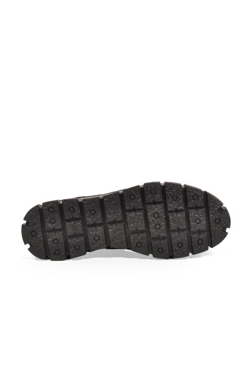 Kauçuk Tabanlı Bağcıklı Sneaker Siyah Hakiki Deri Erkek Casual Ayakkabı 5K2676-7160