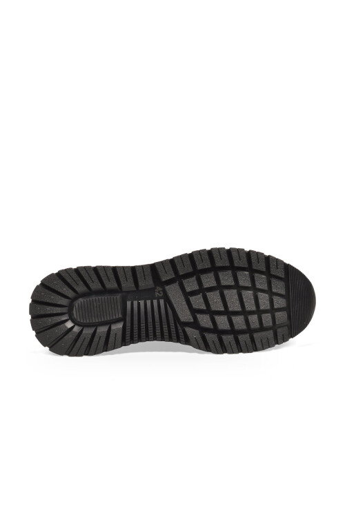 Kauçuk Tabanlı Bağcıklı Sneaker Siyah Hakiki Deri Erkek Casual Ayakkabı XS2461-7112