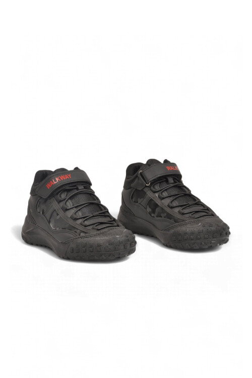 Siyah Kırmızı Cırt Bantlı Kauçuk Tabanlı Erkek Çocuk Sneaker Bot Nexo 2280