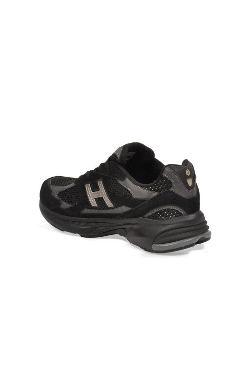 Siyah Hafif Rahat Esnek Bağcıklı Erkek Yürüyüş ve Spor Ayakkabı Sneaker Chıve V1 101 26570