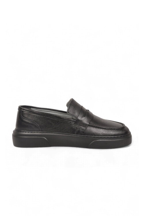Siyah Hakiki Deri Şık Rahat Erkek Casual Ayakkabı Loafer 272305
