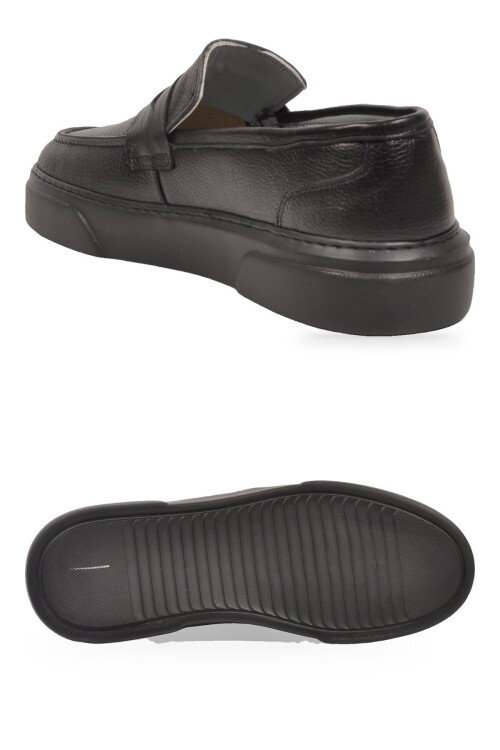 Siyah Hakiki Deri Şık Rahat Erkek Casual Ayakkabı Loafer 272305