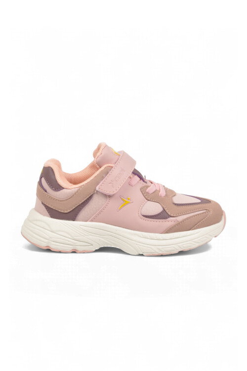 Somon Cırt Bantlı Kız Çocuk Yürüyüş ve Spor Ayakkabı Sneaker Kante
