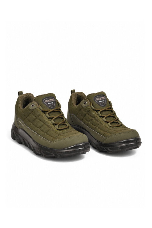 Tekstil Haki Bağcıklı Kaymaz Tabanlı Su Geçirmez Erkek Outdoor Ayakkabı M7203