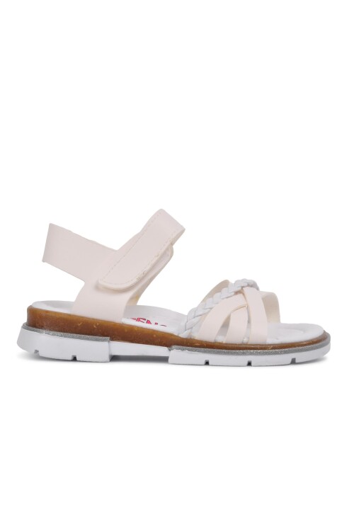 White Orthopedic Girls Sandals 001 P