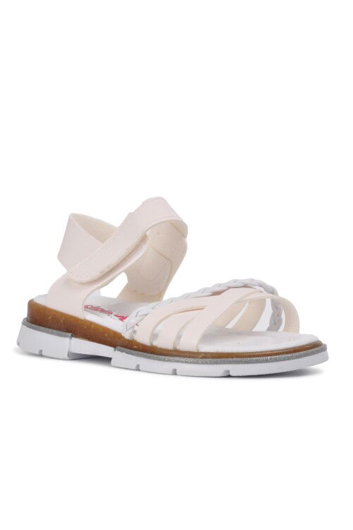 White Orthopedic Girls Sandals 001 P