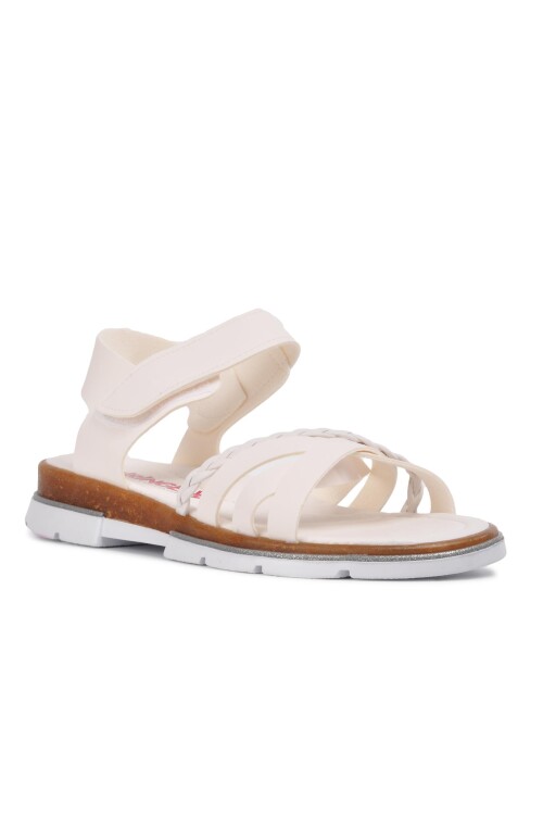 Beyaz Ortopedik Kız Çocuk Sandalet 001 F