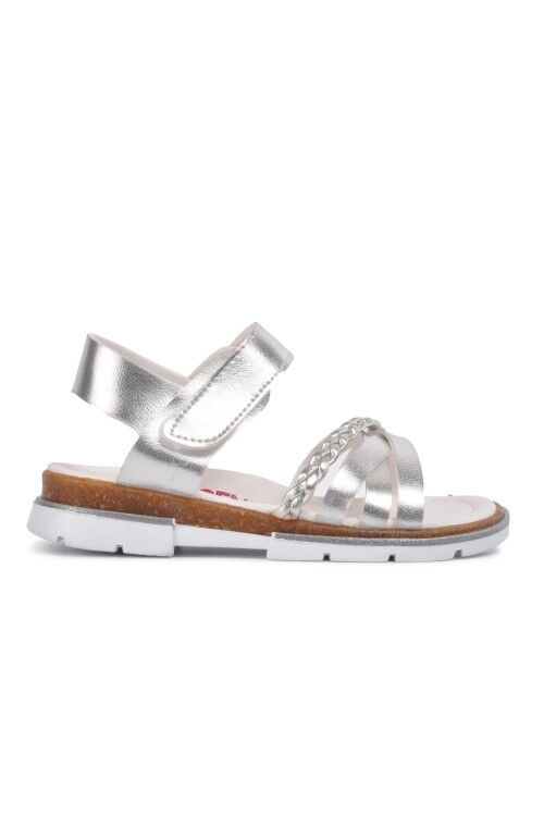 Gümüş Ortopedik Kız Çocuk Sandalet 001 P