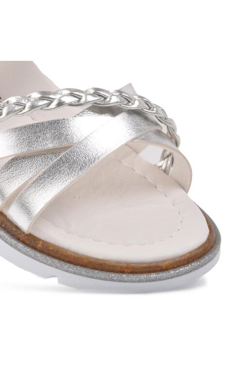 Gümüş Ortopedik Kız Çocuk Sandalet 001 P