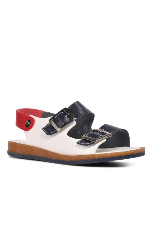 Navy Blue Red Orthopedic Boys Sandals 006 F