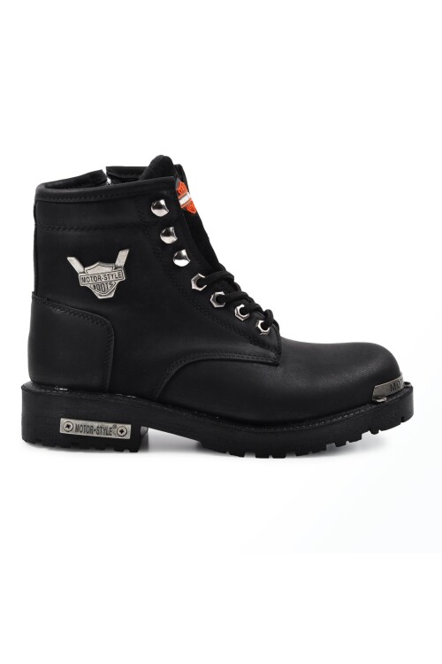 Siyah Fermuarlı Bağcıklı Unisex Bot 1172 G