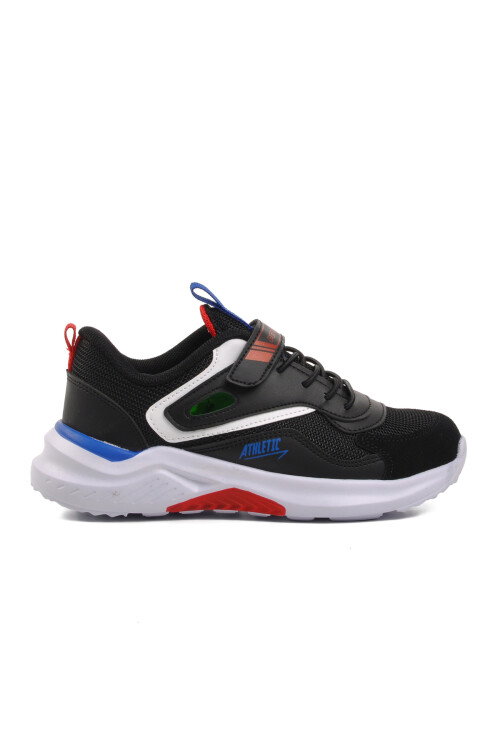 Siyah-Kırmızı-Saks Tekstil Çocuk Spor Ayakkabı 1543 F