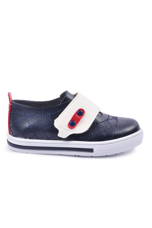 Navy Blue White Orthopedic Baby Shoes 21K01 B