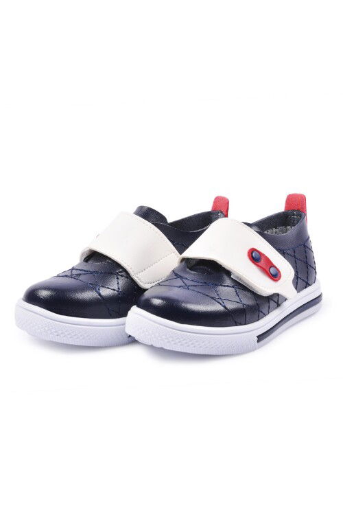 Navy Blue White Orthopedic Baby Shoes 21K01 B