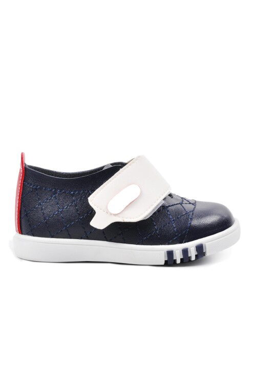 Lacivert-Beyaz-Kırmızı Ortopedik Bebek Günlük Ayakkabı 21K02 B