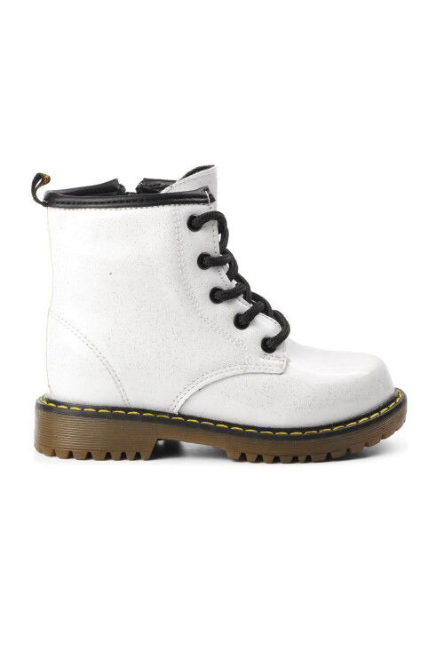 White Glittery Kids Boots 705 P
