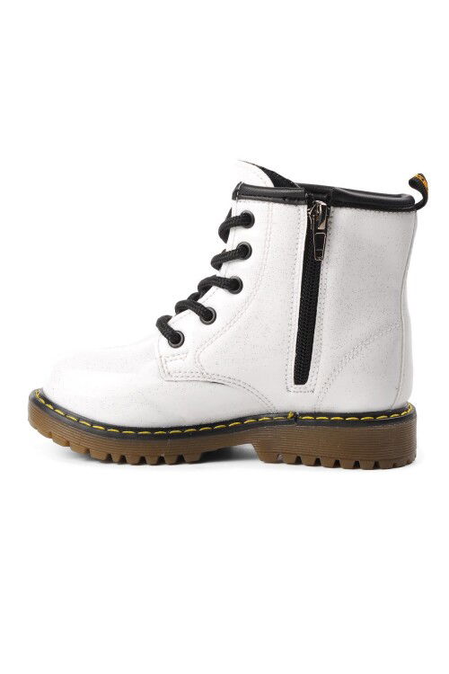 White Glittery Kids Boots 705 P