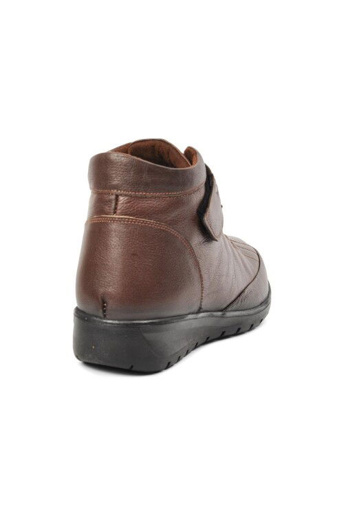 حذاء نسائي تشريحي من الجلد الطبيعي باللون البني 7118 Z