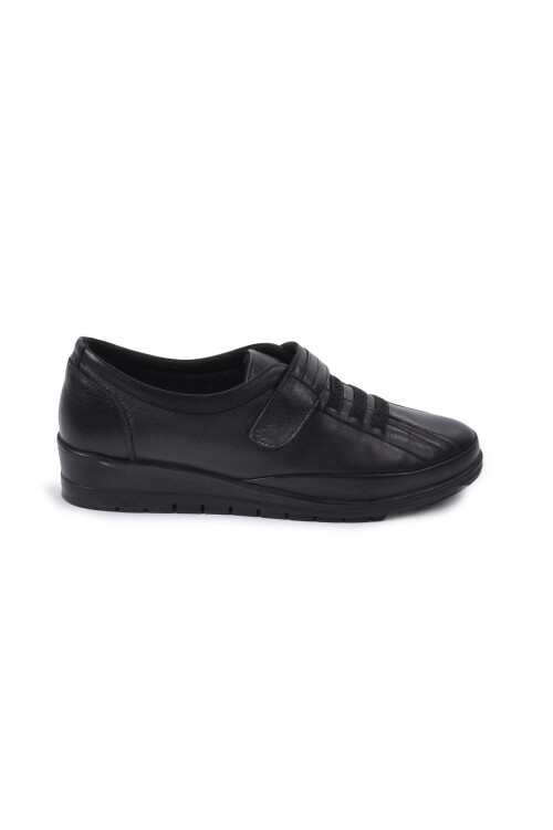 Black Genuine Leather Anatomic Womens Casual Shoes 7679 Z
