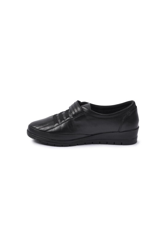 Black Genuine Leather Anatomic Womens Casual Shoes 7679 Z