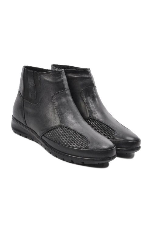 Siyah Hakiki Deri Anatomik Kadın Bot  7690 Z