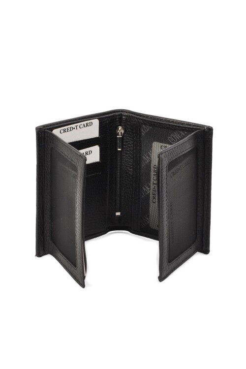 Black Genuine Leather Mens Wallet 8006