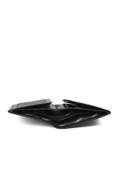 Black Genuine Leather Mens Wallet 8006