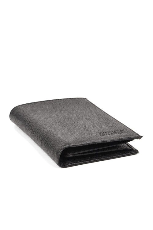 Black Genuine Leather Mens Wallet 8006