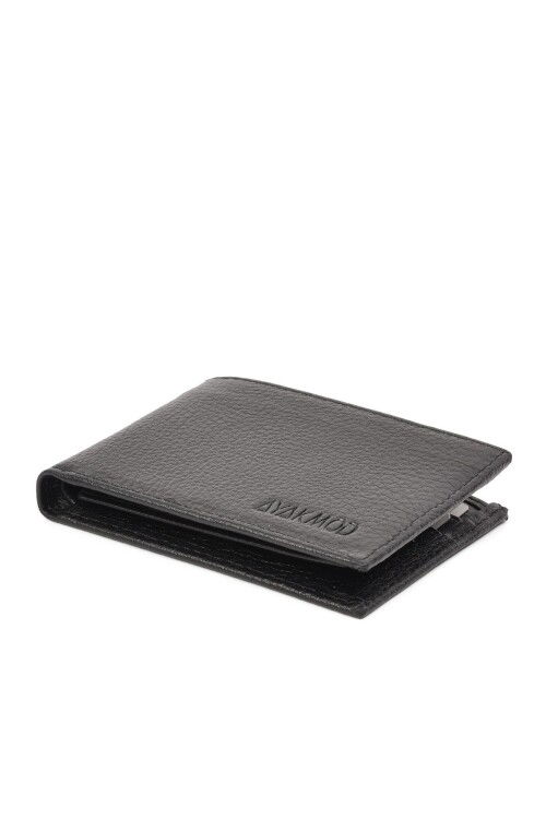 Black Genuine Leather Mens Wallet 8010
