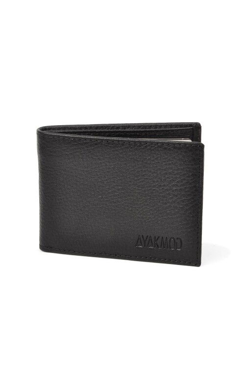Black Genuine Leather Mens Wallet 8010