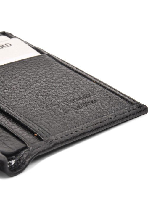 Black Genuine Leather Mens Wallet 8025