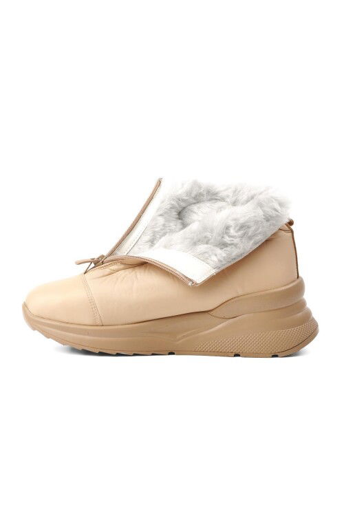 Beige Narrow Fit Womens Snow Boots 1321 Z